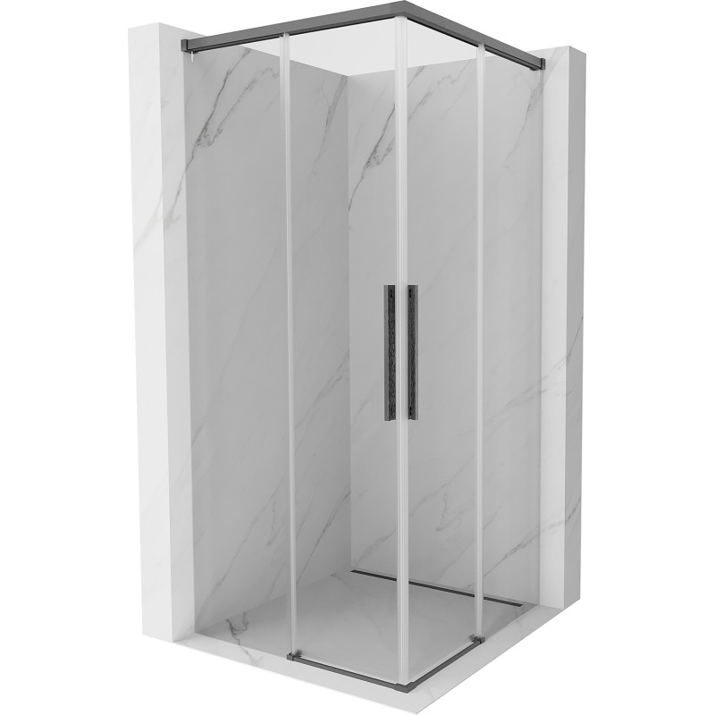 Mexen Rox Cabină de duș Duo culisantă 120 x 120 cm, transparentă, culoare gri pistol periat - 8C2D-120-120-66-00
