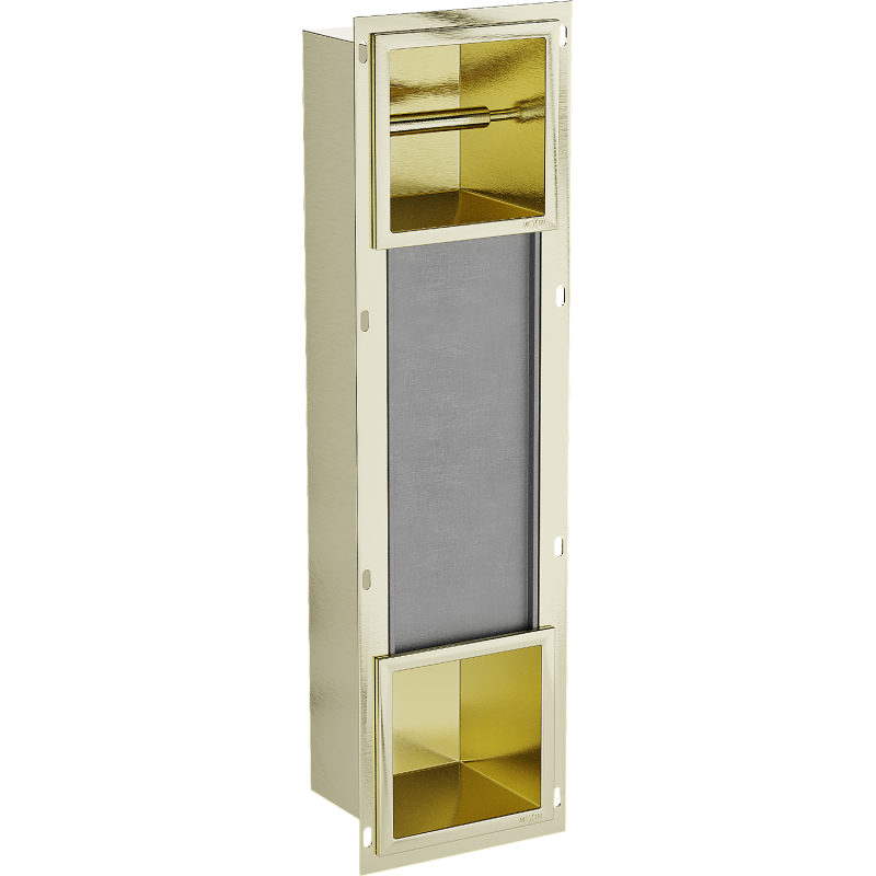 Mexen X-Wall-BP suport de hârtie igienică cu compartiment, auriu periat - 1954