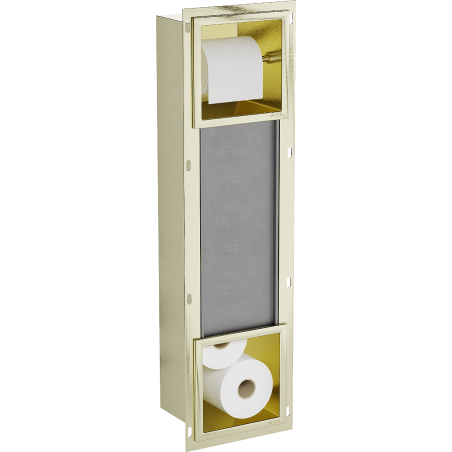 Mexen X-Wall-BP suport de hârtie igienică cu compartiment, auriu periat - 1954