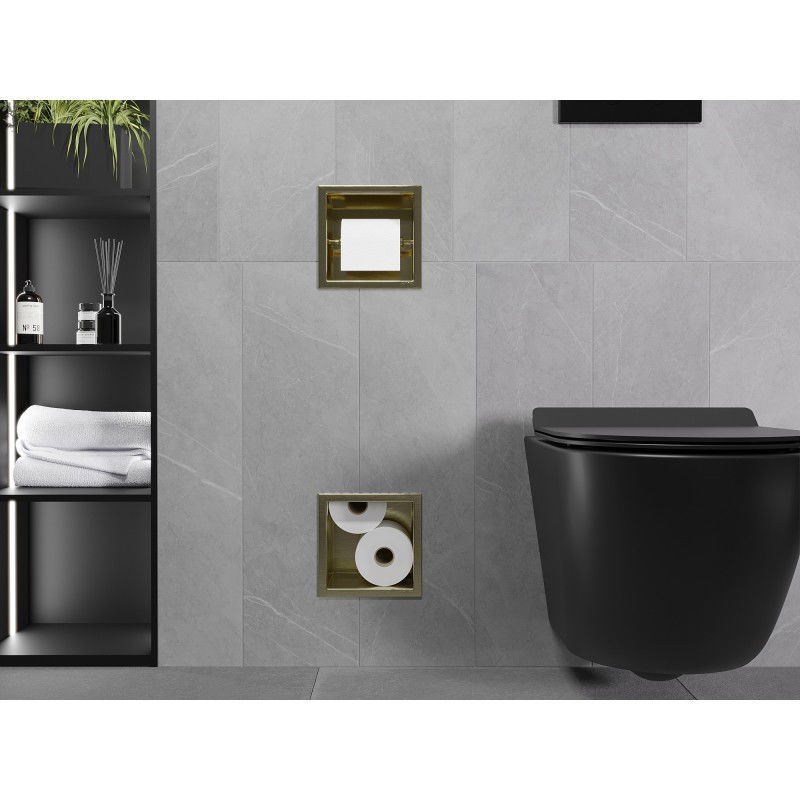 Mexen X-Wall-BP WC-papírtartó magazinnal, arany szálcsiszolt - 1954