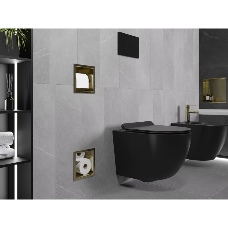 Mexen X-Wall-BP suport de hârtie igienică cu compartiment, auriu periat - 1954