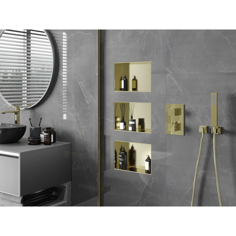 Mexen X-Wall-NR raft încastrat fără ramă 30 x 20 cm, auriu periat - 1951302010