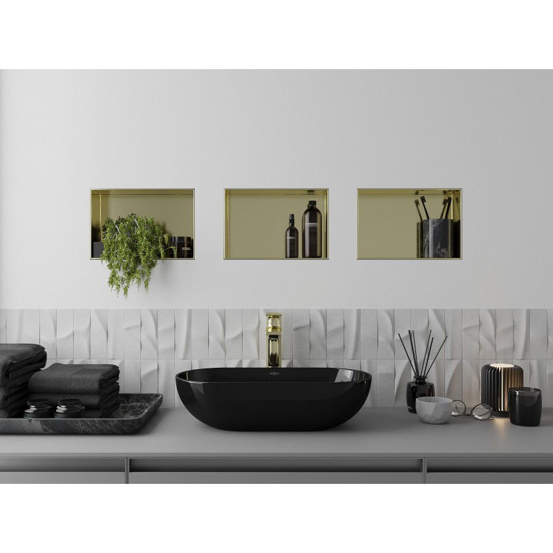 Mexen X-Wall-NR raft încastrat fără ramă 30 x 20 cm, auriu periat - 1951302010