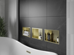 Mexen X-Wall-R raft de nișă cu flanșă 30 x 20 cm, auriu periat - 1950302010