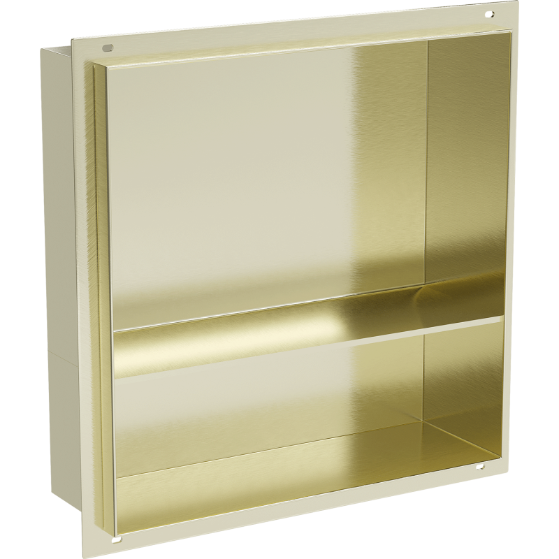 Mexen X-Wall-NR poliță de nișă fără flanșă cu poliță 30 x 30 cm, auriu periat - 1951303010S