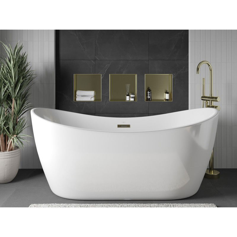 Mexen X-Wall-NR raft nișă fără flanșă 30 x 30 cm, auriu periat - 1951303010