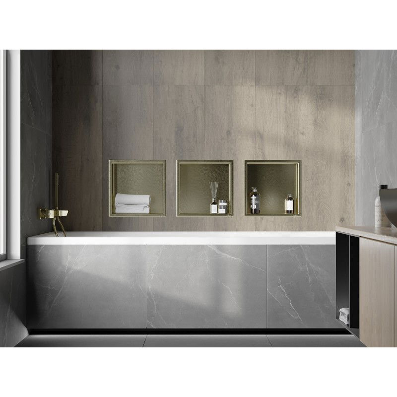 Mexen X-Wall-R raft încastrat cu margine 30 x 30 cm, auriu periat - 1950303010