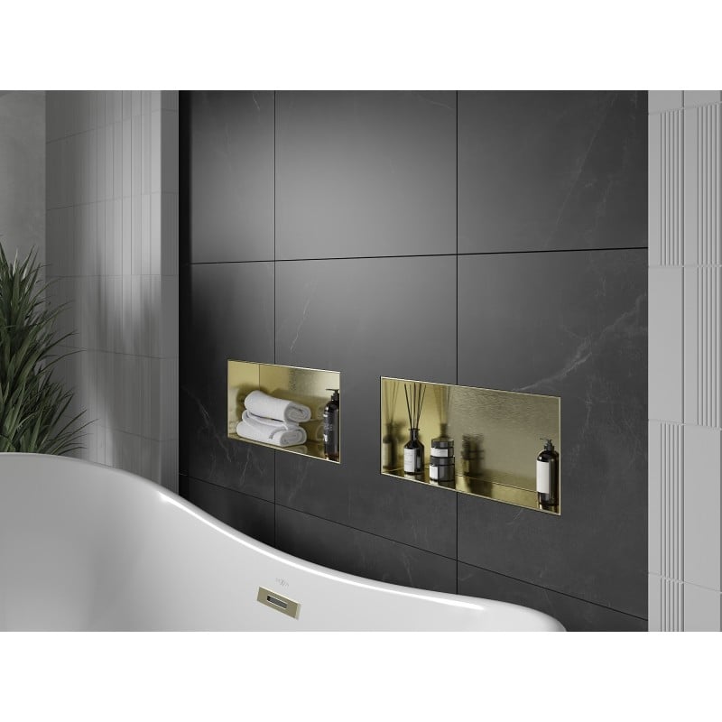 Mexen X-Wall-NR fülke nélküli polc 45 x 20 cm, arany kefével - 1951452010