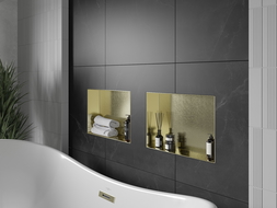 Mexen X-Wall-NR raft încorporat fără flanșă 45 x 30 cm, auriu periat - 1951453010