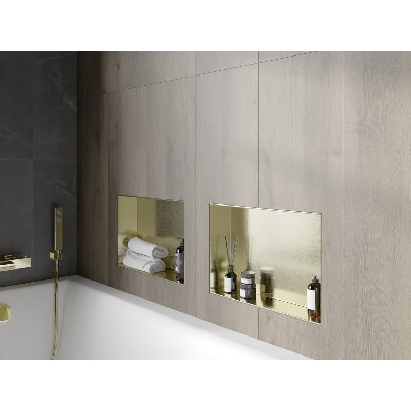 Mexen X-Wall-NR raft încorporat fără flanșă 45 x 30 cm, auriu periat - 1951453010