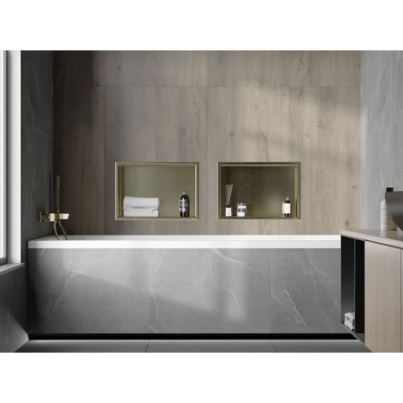 Mexen X-Wall-R raft cu nișă și guler 45 x 30 cm, auriu periat - 1950453010