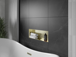 Mexen X-Wall-NR raft încastrat fără margine 60 x 20 cm, auriu periat - 1951602010