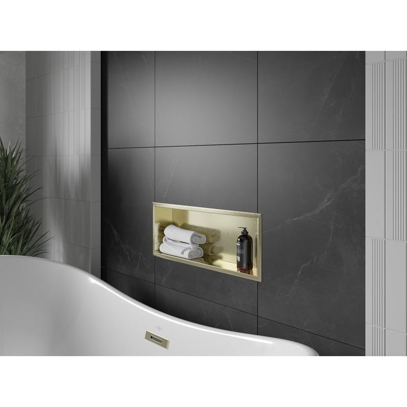 Mexen X-Wall-R raft de nișă cu flanșă 60 x 20 cm, auriu periat - 1950602010