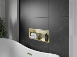 Mexen X-Wall-R raft de nișă cu flanșă 60 x 20 cm, auriu periat - 1950602010