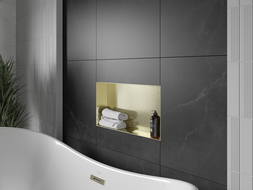 Mexen X-Wall-NR raft încastrat fără flanșă 60 x 30 cm, auriu periat - 1951603010