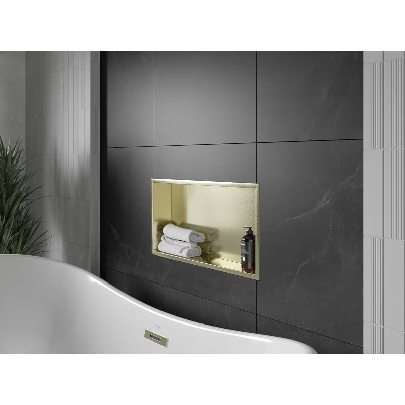 Mexen X-Wall-R raft încorporat cu flanșă 60 x 30 cm, auriu periat - 1950603010