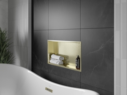 Mexen X-Wall-R fürdőszoba süllyesztett polc kerettel 60 x 30 cm, Arany - 1950603010