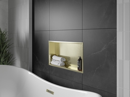 Mexen X-Wall-R raft încorporat cu flanșă 60 x 30 cm, auriu periat - 1950603010