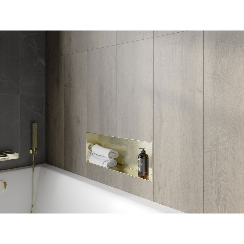 Mexen X-Wall-NR raft încastrat fără margine 60 x 20 cm, auriu periat - 1951602010