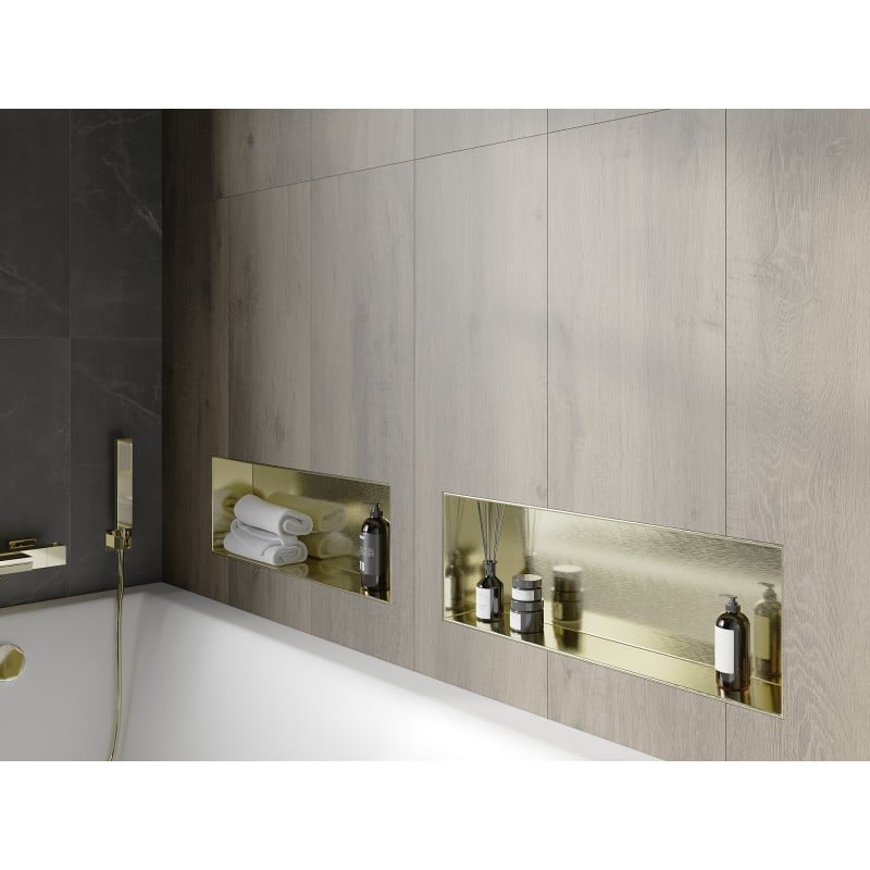 Mexen X-Wall-NR falcosan mélyedéses polc perem nélkül, 60 x 20 cm, arany szálcsiszolt - 1951602010