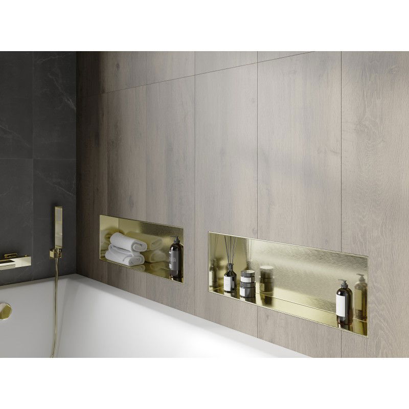 Mexen X-Wall-NR raft încastrat fără margine 60 x 20 cm, auriu periat - 1951602010
