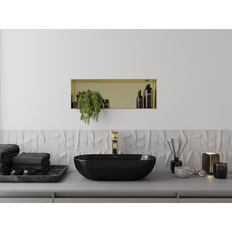 Mexen X-Wall-NR raft încastrat fără margine 60 x 20 cm, auriu periat - 1951602010