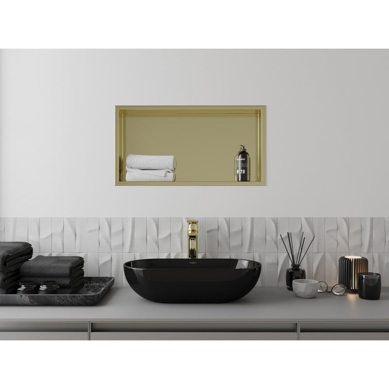 Mexen X-Wall-R raft încorporat cu flanșă 60 x 30 cm, auriu periat - 1950603010