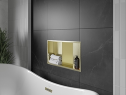 Mexen X-Wall-R raft de nișă cu flanșă și raft 60 x 30 cm, auriu periat - 1950603010S