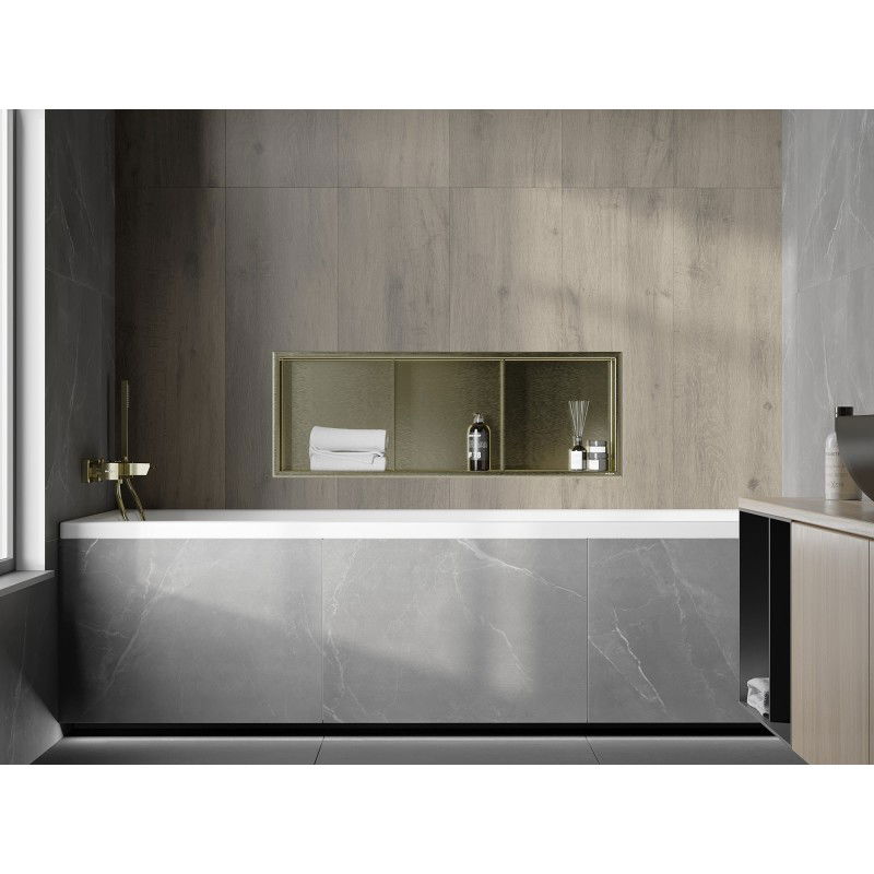 Mexen X-Wall-R raft de nișă cu flanșă și raft 90 x 30 cm, auriu periat - 1950903010S