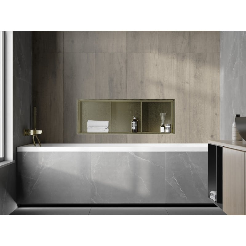 Mexen X-Wall-R süllyesztett polc gallérral és polccal 90 x 30 cm, arany szálcsiszolt - 1950903010S