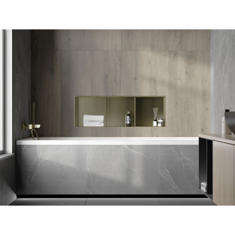 Mexen X-Wall-NR raft în nișă fără flanșă cu raft 90 x 30 cm, auriu periat - 1951903010S