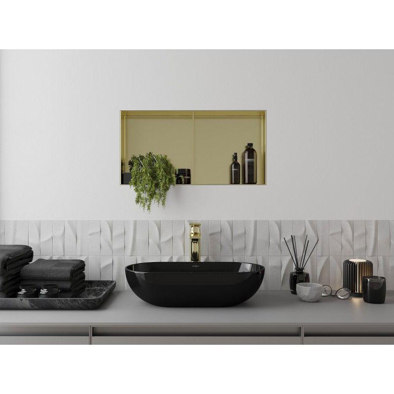 Mexen X-Wall-NR fülke nélküli polc, polccal 60 x 30 cm, arany kefélt - 1951603010S