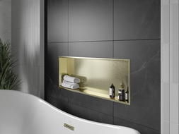 Mexen X-Wall-R fürdőszoba süllyesztett polc kerettel 90 x 30 cm, Arany - 1950903010