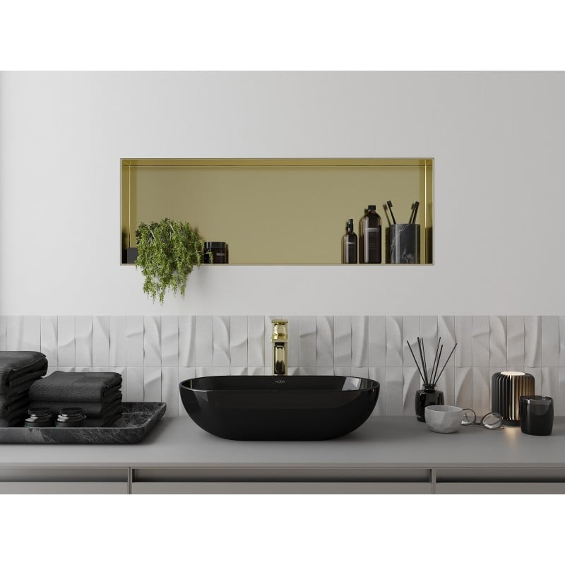 Mexen X-Wall-NR raft de nișă fără flanșă 90 x 30 cm, auriu periat - 1951903010