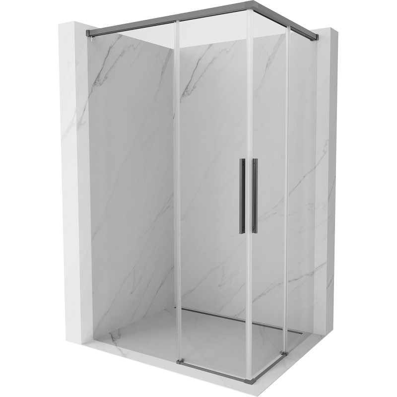 Mexen Rox Duo tolóajtós zuhanykabin 85 x 80 cm, átlátszó, fegyvermetál - 8C2D-085-080-95-00