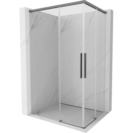 Mexen Rox Cabină de duș glisantă Duo 100 x 90 cm, transparentă, gun metal - 8C2D-100-090-95-00