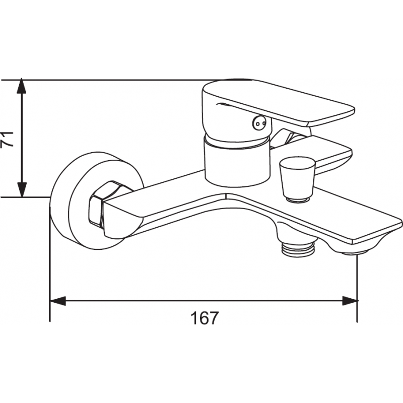 Mexen Alexa baterie de baie, aurie - 71230-50