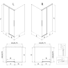 Mexen Rox 140 x 90 cm-es, átlátszó, csiszolt réz tolóajtós zuhanykabin - 8C2-140-090-65-00