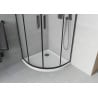 Cabină de duș semicirculară Mexen Rio 90 x 90 cm, glazată, neagră + cadă Flat, albă - 863-090-090-70-30-4110B