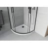 Cabină de duș semicirculară Mexen Rio 90 x 90 cm, glazată, neagră + cadă Flat, albă - 863-090-090-70-30-4110B