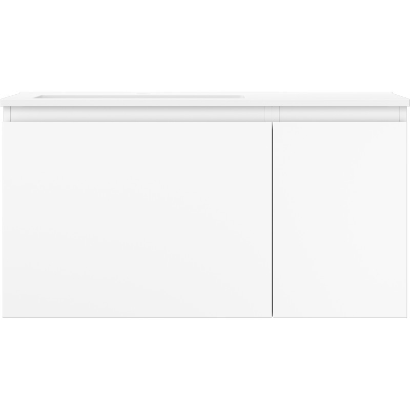 Mexen Orio dulap baie 90 cm cu chiuvetă Otis stânga, 1S, 1D, alb mat - 91A13-09047-3-BBFF01-W18L01