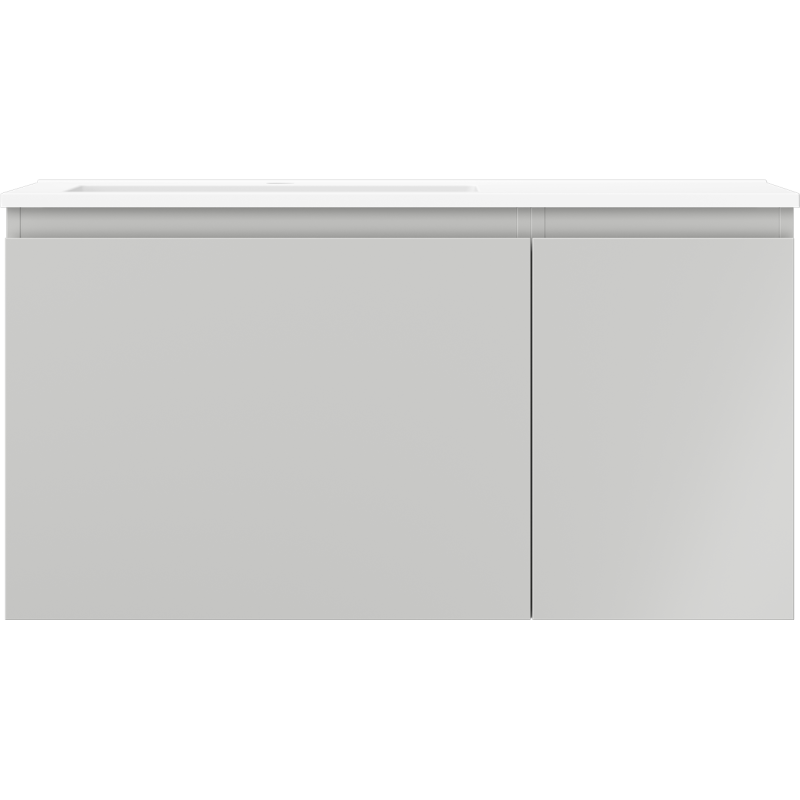 Mexen Orio dulap baie 90 cm cu lavoar Otis stânga, 1S, 1D, gri mat/alb mat - 91A13-09047-3-BBFF62-W18L01