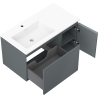 Mexen Orio 90 cm-es fürdőszobai szekrény Otis bal oldali mosdóval, 1S, 1D, grafit matt/fehér matt - 91A13-09047-3-BBFF66-W18L01