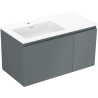 Mexen Orio 90 cm-es fürdőszobai szekrény Otis bal oldali mosdóval, 1S, 1D, grafit matt/fehér matt - 91A13-09047-3-BBFF66-W18L01