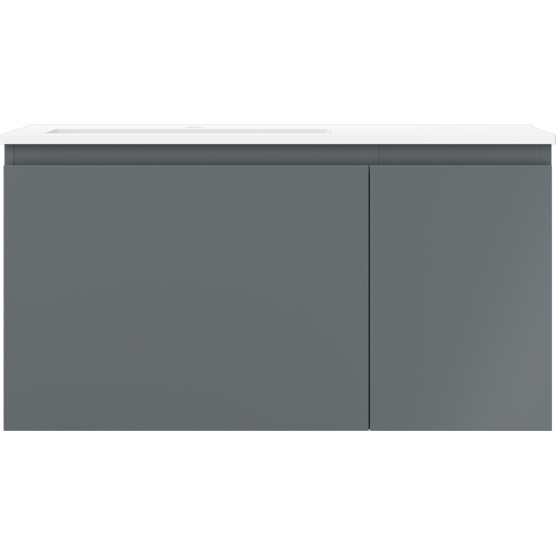 Mexen Orio dulap baie 90 cm cu lavoar Otis stânga, 1S, 1D, grafit mat/alb mat - 91A13-09047-3-BBFF66-W18L01