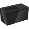 Mexen Orio dulap baie 90 cm cu lavoar Otis stânga, 1S, 1D, negru lucios/negru mat - 91A13-09047-3-BBFF70-W18L71