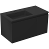 Mexen Orio dulap de baie 90 cm cu lavoar Otis stânga, 1S, 1D, negru mat - 91A13-09047-3-BBFF71-W18L71