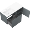 Mexen Orio fürdőszobaszekrény 100 cm bal oldali Otis mosdóval, 1S, 1D, grafit matt/fehér matt - 91A13-10047-3-BBFF66-W18L01