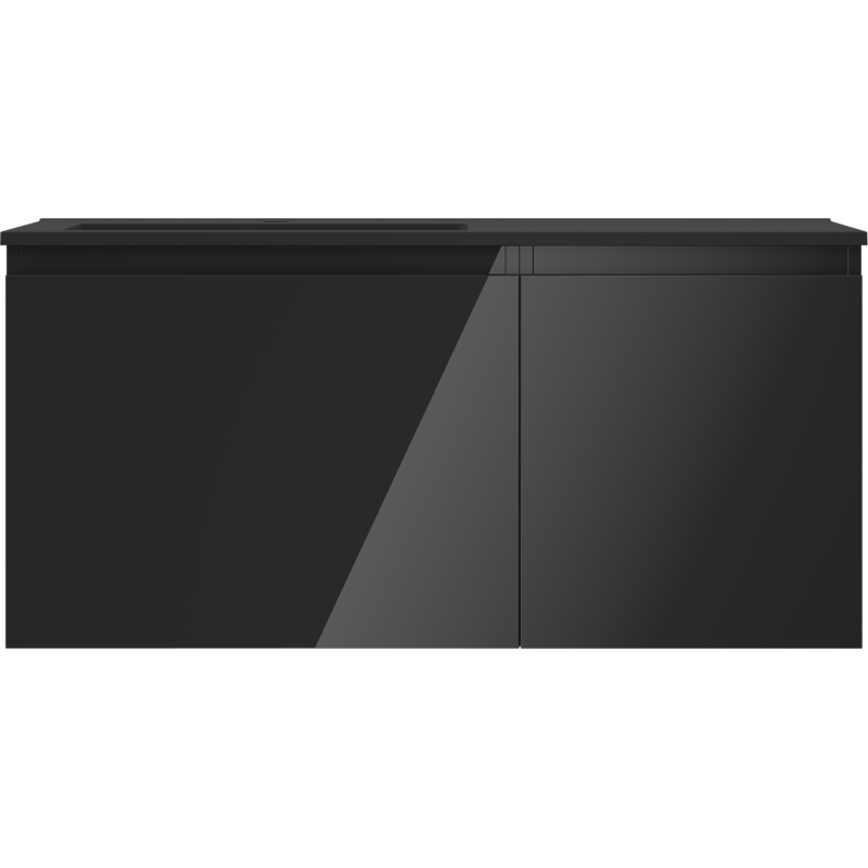 Mexen Orio dulap baie 100 cm cu lavoar Otis stânga, 1S, 1D, negru lucios/negru mat - 91A13-10047-3-BBFF70-W18L71
