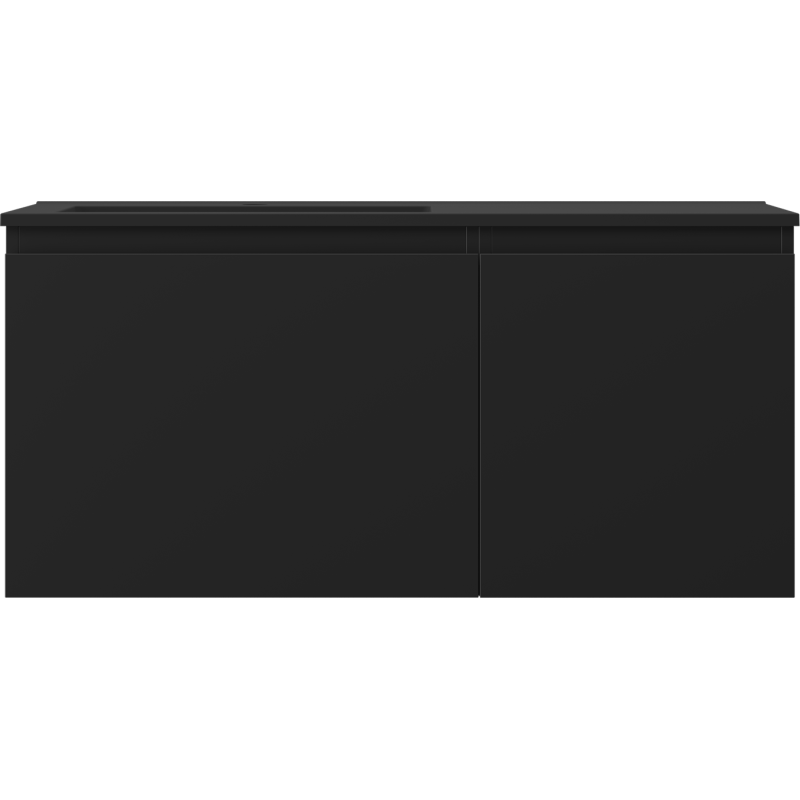 Mexen Orio 100 cm-es fürdőszobaszekrény balos Otis mosdóval, 1S, 1D, fekete matt - 91A13-10047-3-BBFF71-W18L71